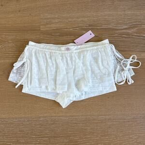 New Pink Lace Ruffled Shorts Bloomers Size S in White